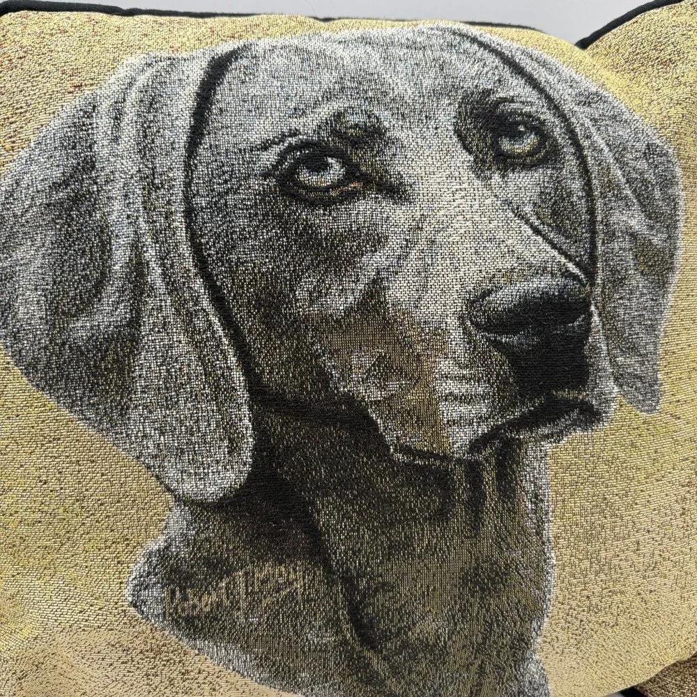 Weimaraner Dog Decorative Square Throw Pillow Tapestry Design 15 Inches